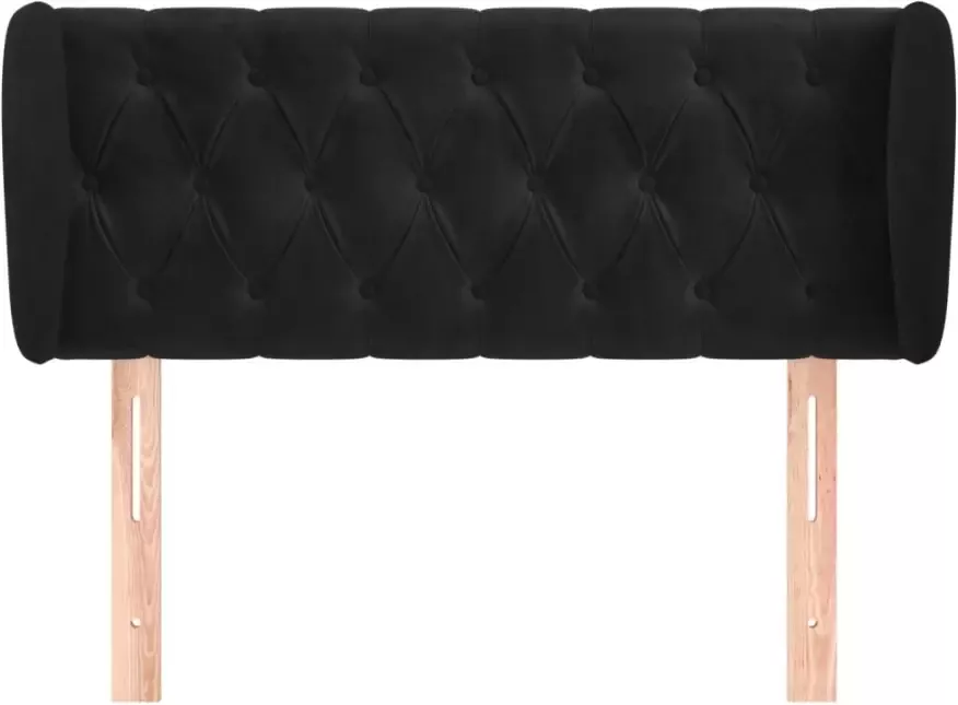 VidaXL Hoofdbord met randen 103x23x78 88 cm fluweel zwart - Foto 4