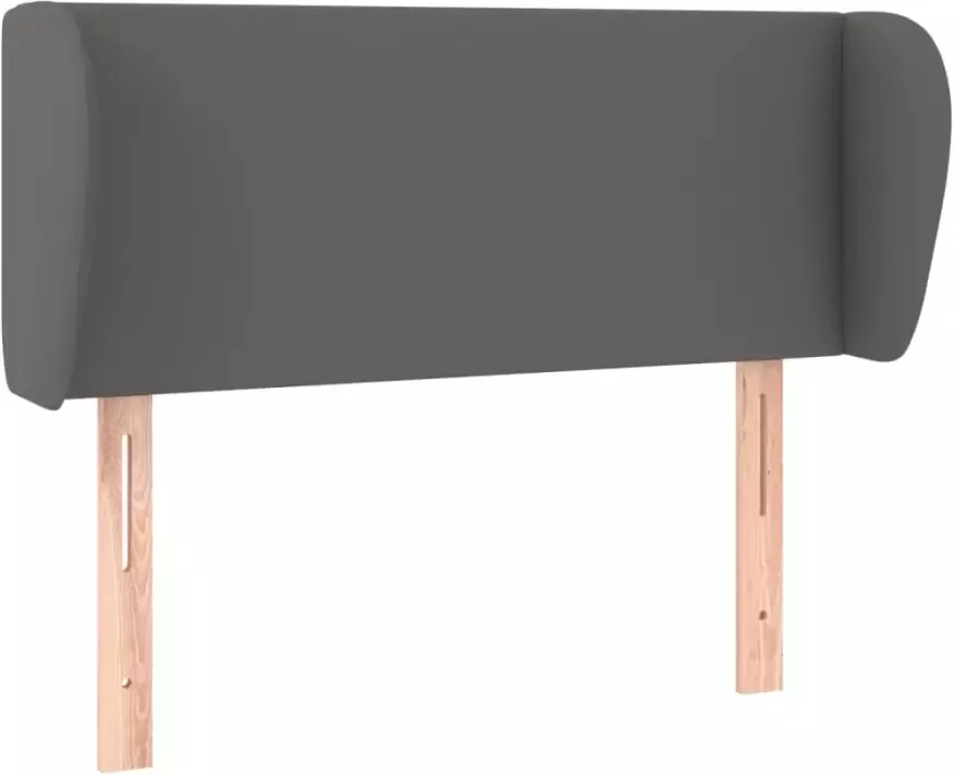 VIDAXL Hoofdbord met randen 103x23x78 88 cm kunstleer grijs - Foto 4