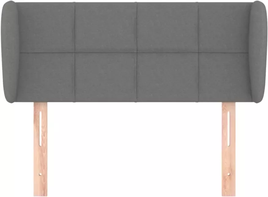 VIDAXL Hoofdbord met randen 103x23x78 88 cm stof donkergrijs - Foto 5
