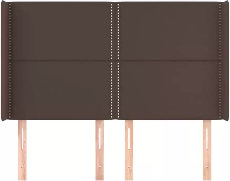VIDAXL Hoofdbord met randen 147x16x118 128 cm kunstleer bruin - Foto 2