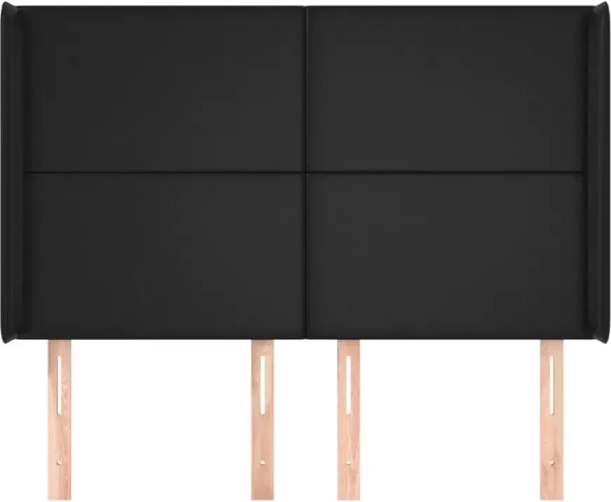 VIDAXL Hoofdbord met randen 147x16x118 128 cm kunstleer zwart - Foto 3