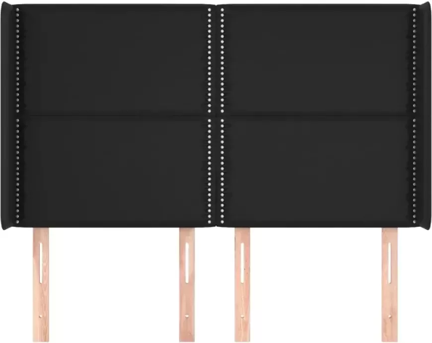 VIDAXL Hoofdbord met randen 147x16x118 128 cm kunstleer zwart - Foto 4