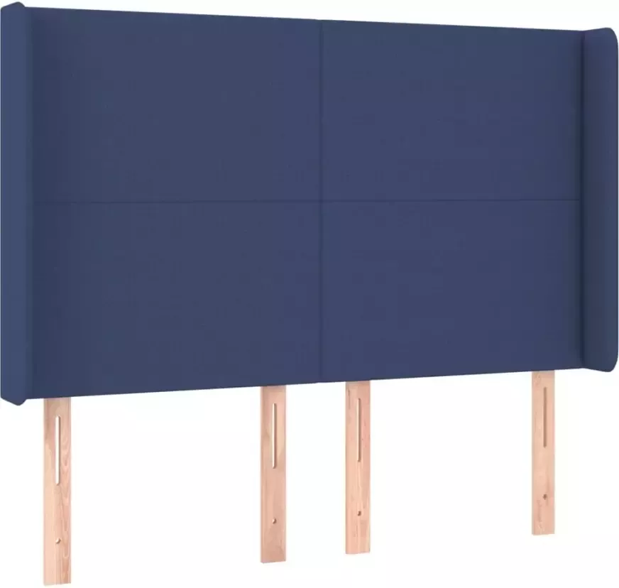 VIDAXL Hoofdbord met randen 147x16x118 128 cm stof blauw - Foto 2