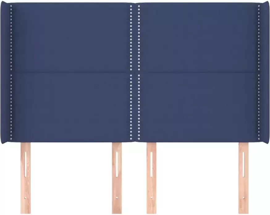 VIDAXL Hoofdbord met randen 147x16x118 128 cm stof blauw - Foto 4