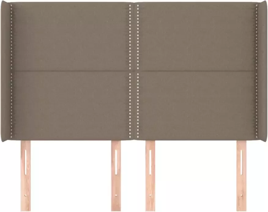 VidaXL Hoofdbord met randen 147x16x118 128 cm stof taupe - Foto 3