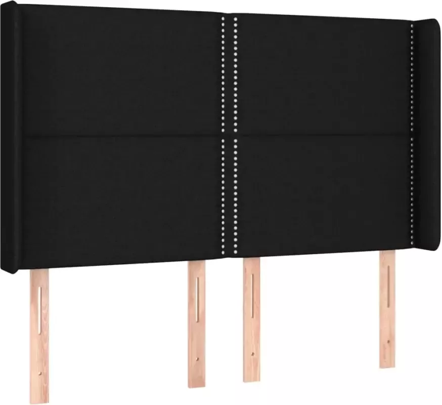 VIDAXL Hoofdbord met randen 147x16x118 128 cm stof zwart