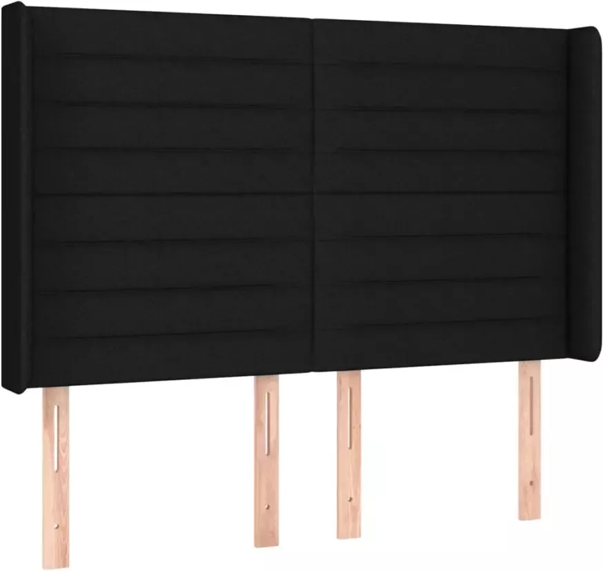 VIDAXL Hoofdbord met randen 147x16x118 128 cm stof zwart