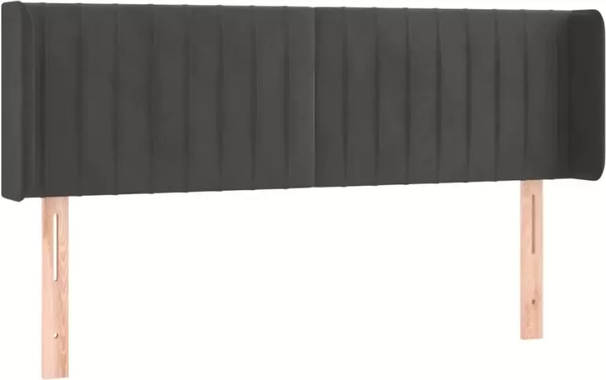 VIDAXL Hoofdbord met randen 147x16x78 88 cm fluweel donkergrijs - Foto 5
