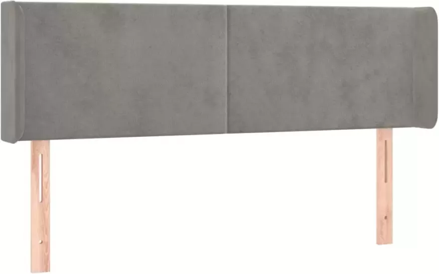 VIDAXL Hoofdbord met randen 147x16x78 88 cm fluweel lichtgrijs - Foto 8