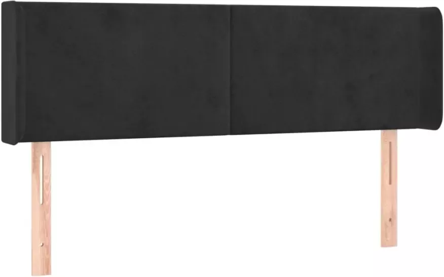 VIDAXL Hoofdbord met randen 147x16x78 88 cm fluweel zwart - Foto 3