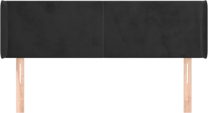VIDAXL Hoofdbord met randen 147x16x78 88 cm fluweel zwart - Foto 4
