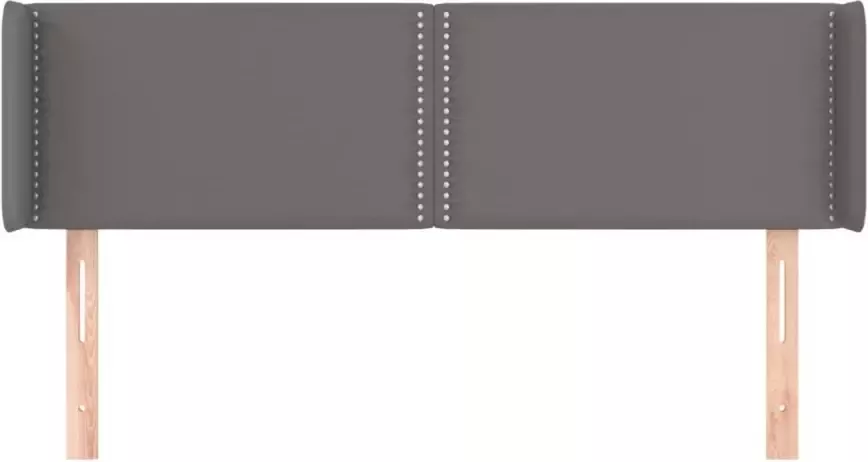 VIDAXL Hoofdbord met randen 147x16x78 88 cm kunstleer grijs - Foto 3