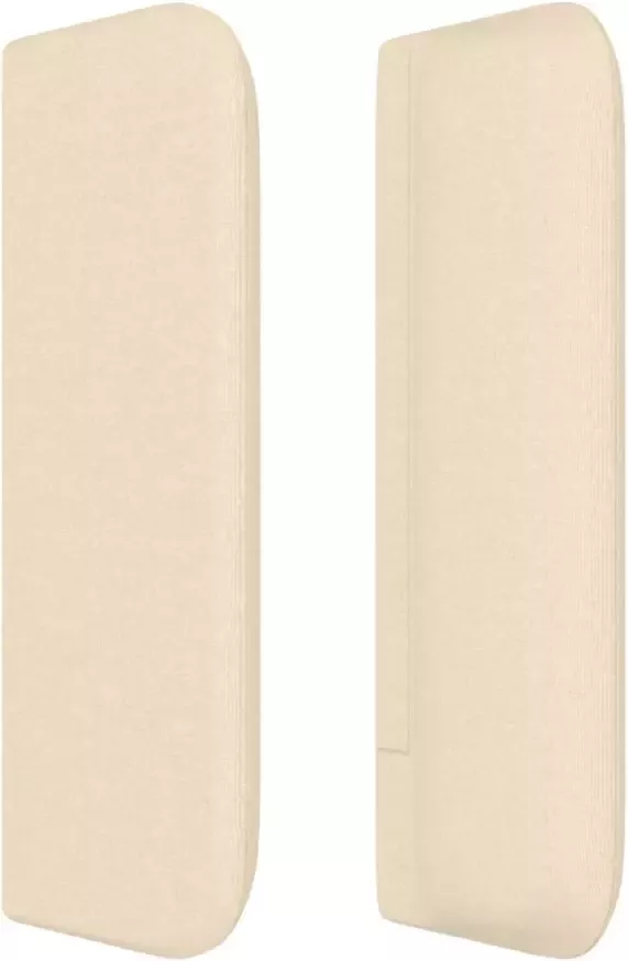 VIDAXL Hoofdbord met randen 147x16x78 88 cm stof crèmekleurig - Foto 4