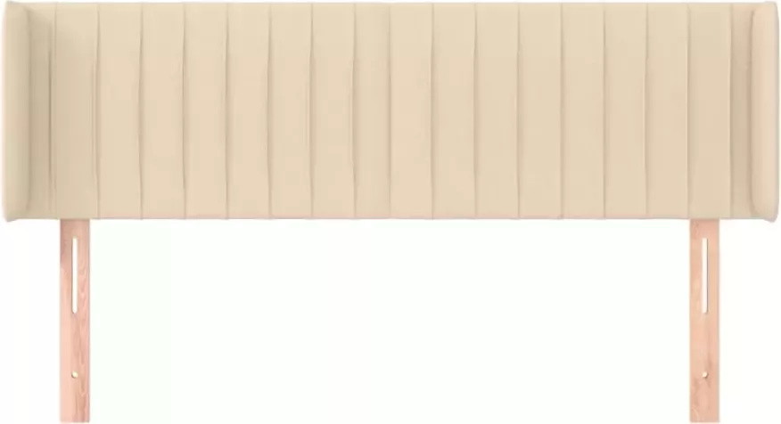 VIDAXL Hoofdbord met randen 147x16x78 88 cm stof crèmekleurig - Foto 3