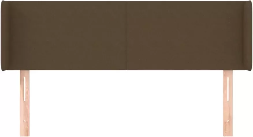 VIDAXL Hoofdbord met randen 147x16x78 88 cm stof donkerbruin - Foto 4