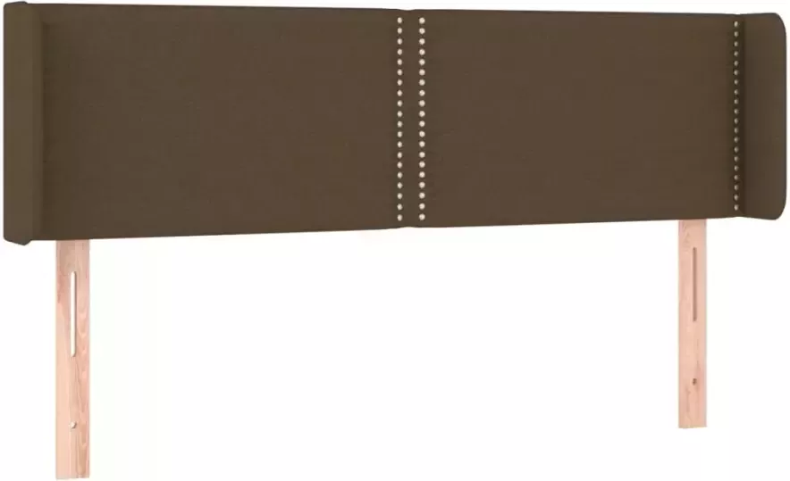 VIDAXL Hoofdbord met randen 147x16x78 88 cm stof donkerbruin - Foto 3