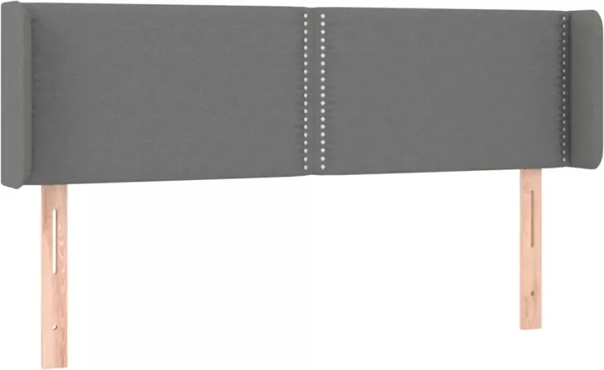 VIDAXL Hoofdbord met randen 147x16x78 88 cm stof donkergrijs - Foto 2