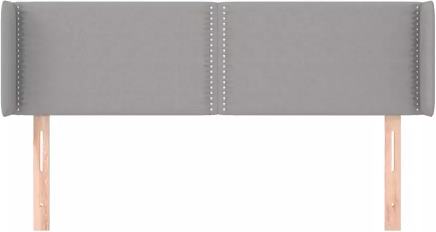 VIDAXL Hoofdbord met randen 147x16x78 88 cm stof lichtgrijs - Foto 4