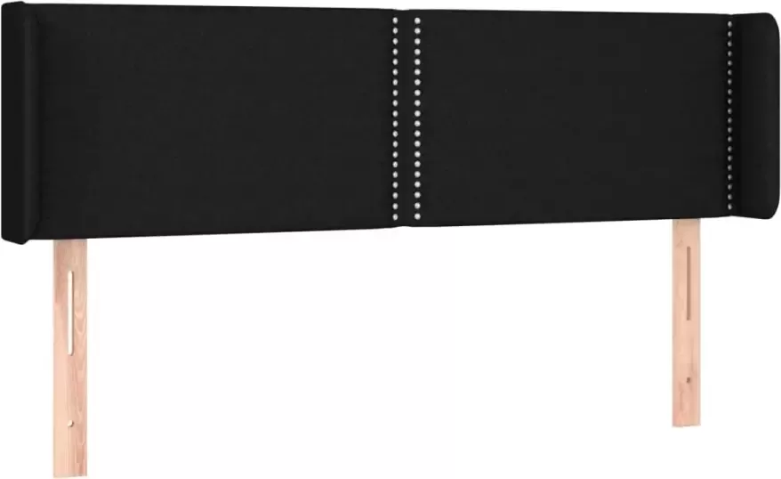 VIDAXL Hoofdbord met randen 147x16x78 88 cm stof zwart - Foto 2