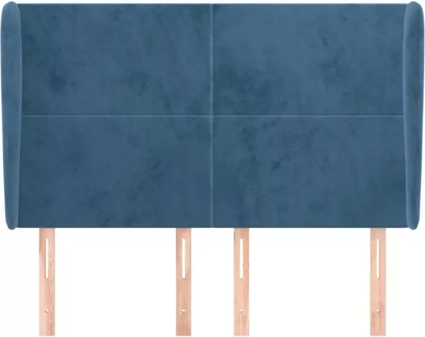 VIDAXL Hoofdbord met randen 147x23x118 128 cm fluweel donkerblauw - Foto 2