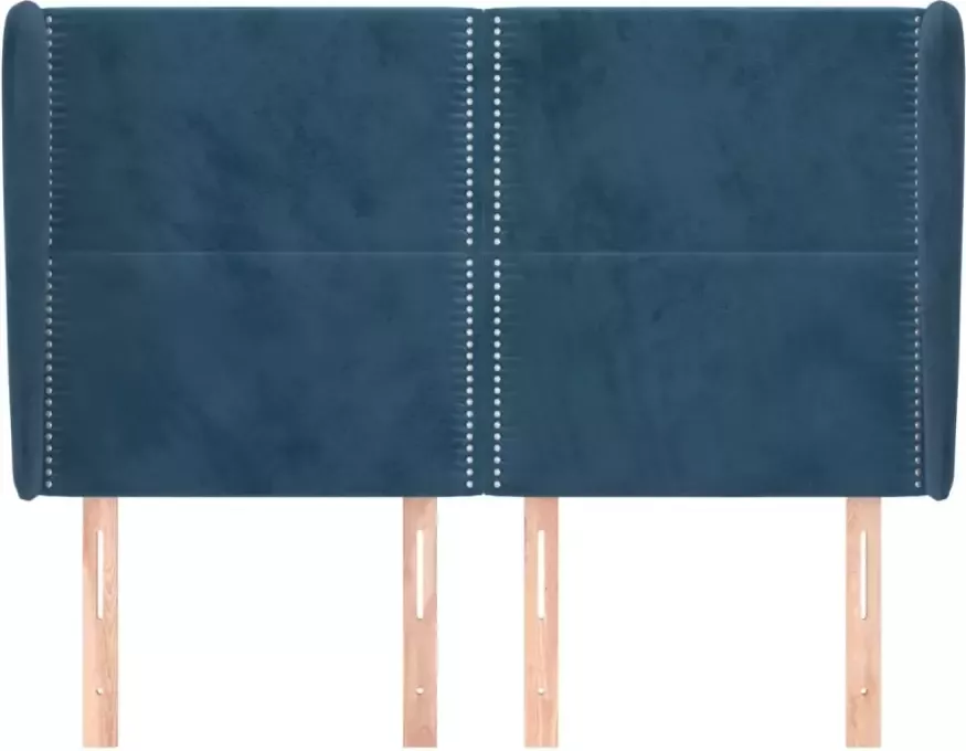 VIDAXL Hoofdbord met randen 147x23x118 128 cm fluweel donkerblauw - Foto 3