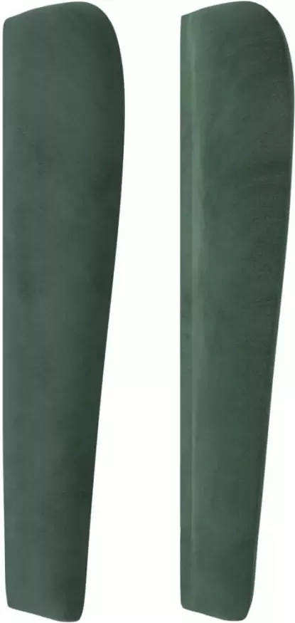 VidaXL Hoofdbord met randen 147x23x118 128 cm fluweel donkergroen - Foto 4