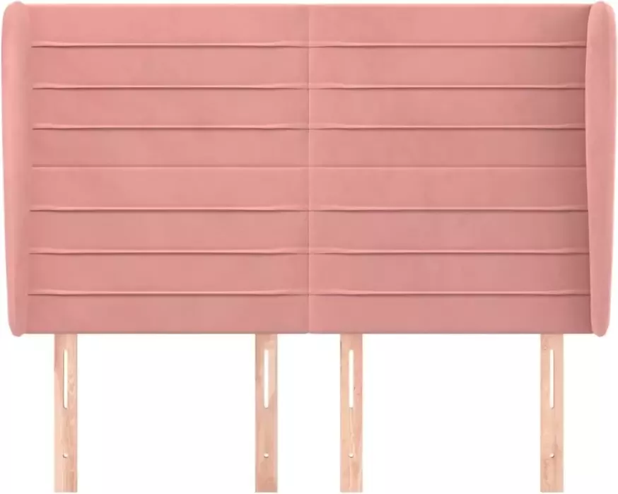 VIDAXL Hoofdbord met randen 147x23x118 128 cm fluweel roze - Foto 2