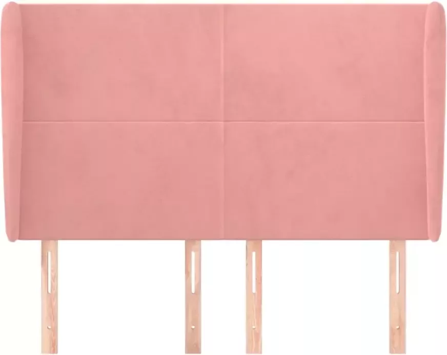 VidaXL Hoofdbord met randen 147x23x118 128 cm fluweel roze - Foto 8