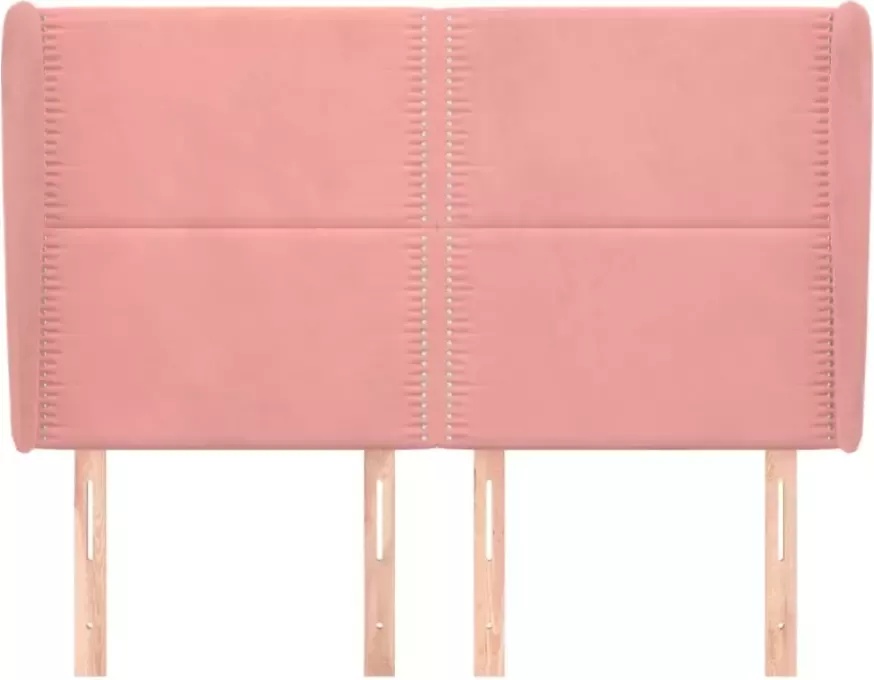 VidaXL Hoofdbord met randen 147x23x118 128 cm fluweel roze - Foto 6