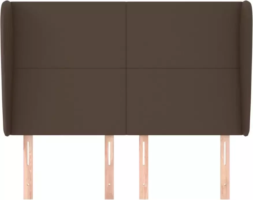 VIDAXL Hoofdbord met randen 147x23x118 128 cm kunstleer bruin - Foto 4