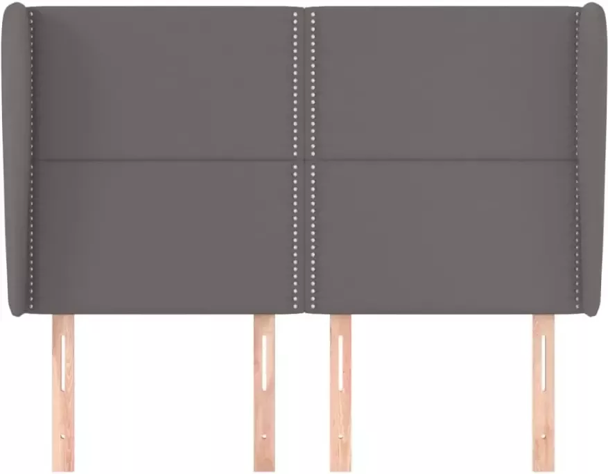 VIDAXL Hoofdbord met randen 147x23x118 128 cm kunstleer grijs - Foto 2