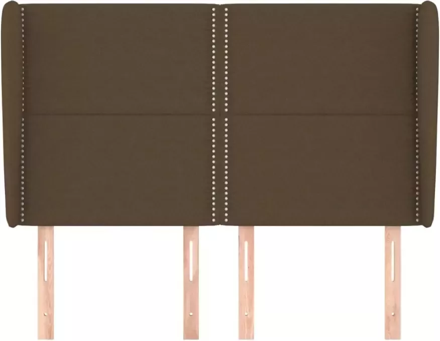 VIDAXL Hoofdbord met randen 147x23x118 128 cm stof donkerbruin - Foto 3