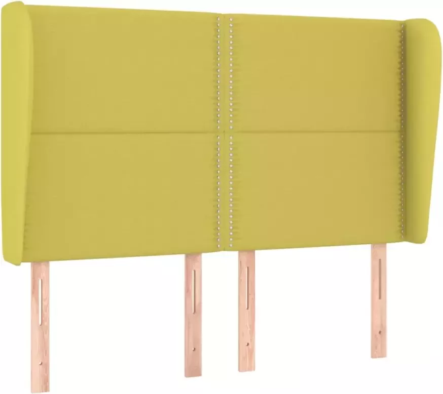 VIDAXL Hoofdbord met randen 147x23x118 128 cm stof groen