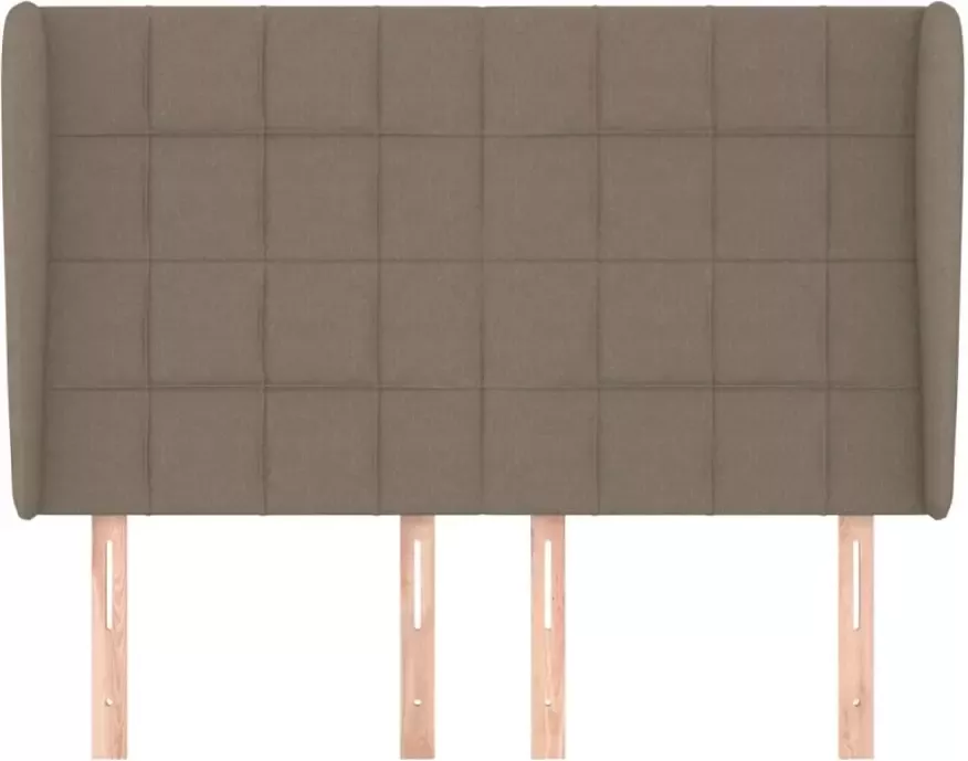 VIDAXL Hoofdbord met randen 147x23x118 128 cm stof taupe - Foto 3