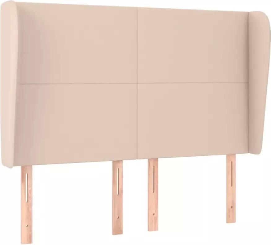 VIDAXL Hoofdbord met randen 147x23x118 128cm kunstleer cappuccinokleur - Foto 6