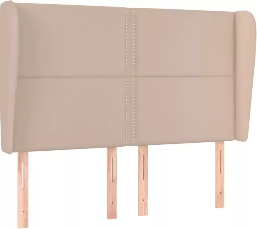 VIDAXL Hoofdbord met randen 147x23x118 128cm kunstleer cappuccinokleur - Foto 3