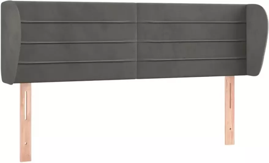VIDAXL Hoofdbord met randen 147x23x78 88 cm fluweel donkergrijs - Foto 3