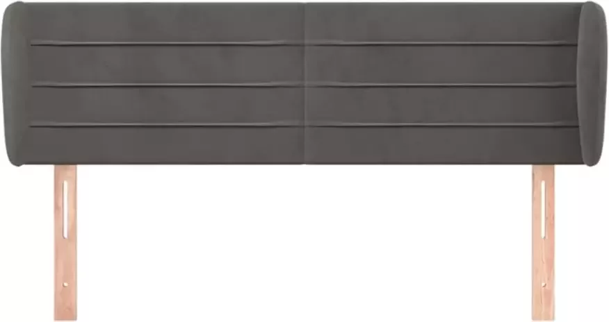 VIDAXL Hoofdbord met randen 147x23x78 88 cm fluweel donkergrijs - Foto 4
