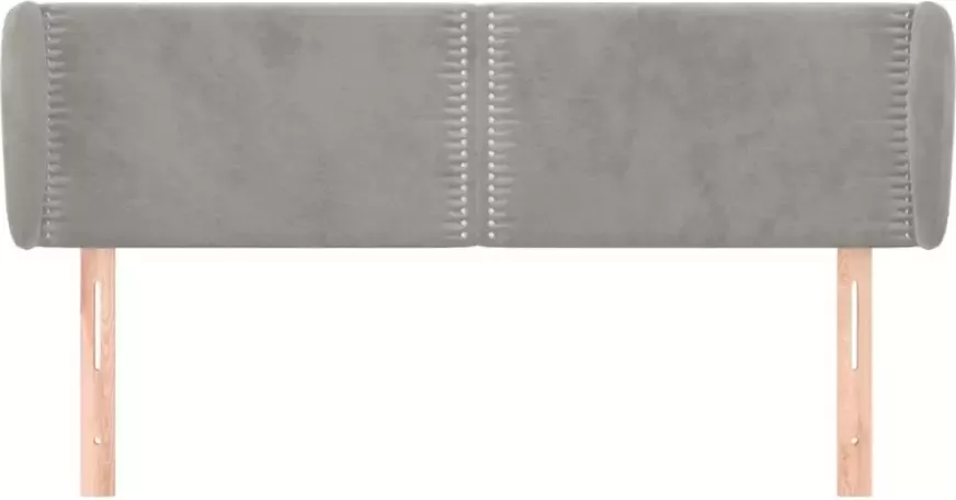 VidaXL Hoofdbord met randen 147x23x78 88 cm fluweel lichtgrijs - Foto 4
