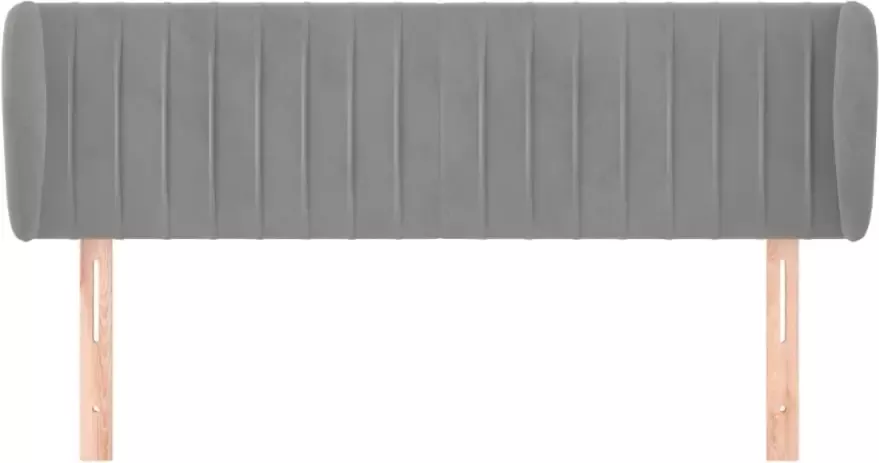 VIDAXL Hoofdbord met randen 147x23x78 88 cm fluweel lichtgrijs - Foto 5