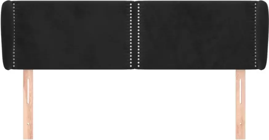 VidaXL Hoofdbord met randen 147x23x78 88 cm fluweel zwart - Foto 4