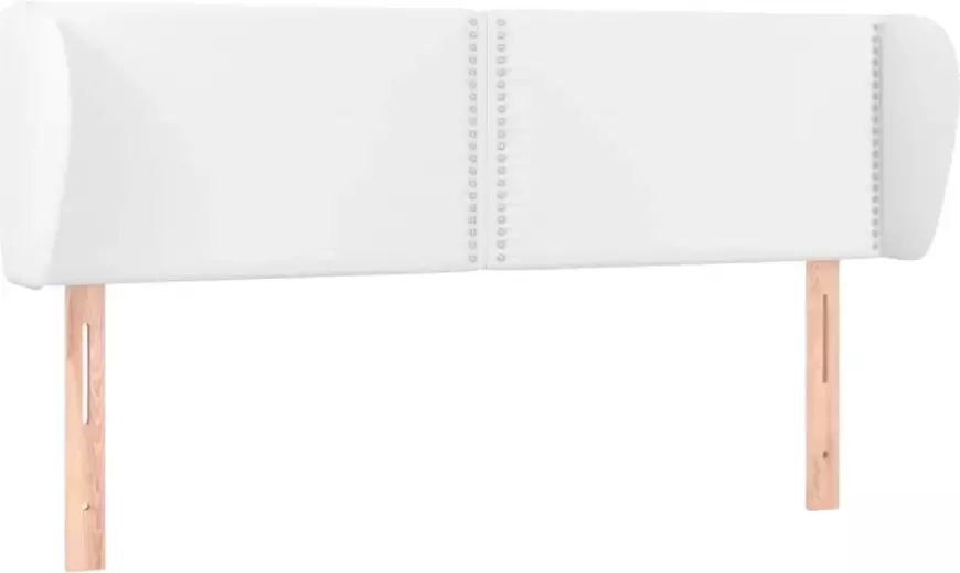 VIDAXL Hoofdbord met randen 147x23x78 88 cm kunstleer wit - Foto 4