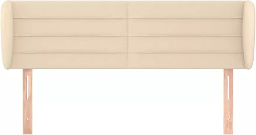 VIDAXL Hoofdbord met randen 147x23x78 88 cm stof crèmekleurig - Foto 6
