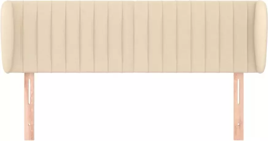 VIDAXL Hoofdbord met randen 147x23x78 88 cm stof crèmekleurig - Foto 7