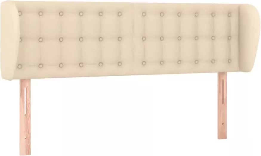 VIDAXL Hoofdbord met randen 147x23x78 88 cm stof crèmekleurig - Foto 3