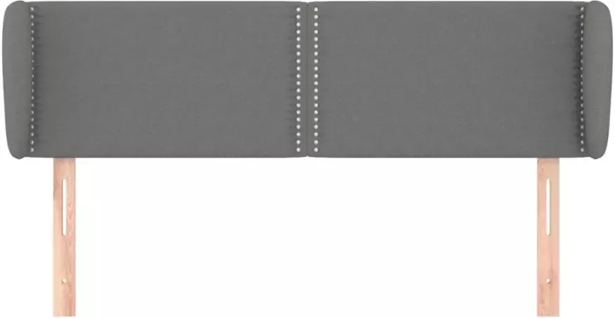 VidaXL Hoofdbord met randen 147x23x78 88 cm stof donkergrijs - Foto 2