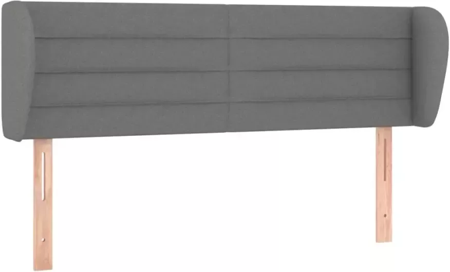 VIDAXL Hoofdbord met randen 147x23x78 88 cm stof donkergrijs - Foto 2