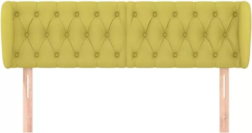 VIDAXL Hoofdbord met randen 147x23x78 88 cm stof groen - Foto 5