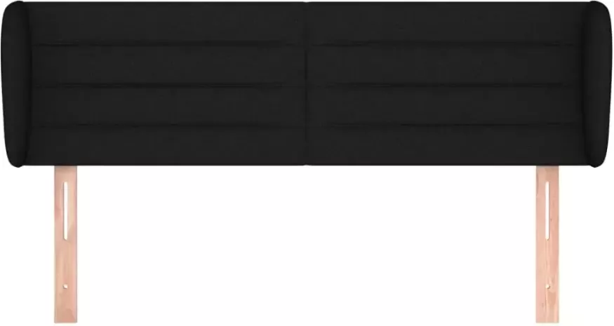 VidaXL Hoofdbord met randen 147x23x78 88 cm stof zwart - Foto 4