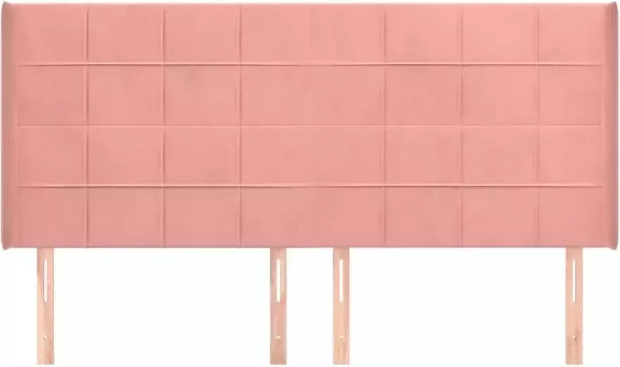 VIDAXL Hoofdbord met randen 163x16x118 128 cm fluweel roze - Foto 2